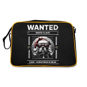 Weihnachtsmann Hund Weihnachten Männer & Frauen - Retro Tasche - Schwarz/Gold - Hinten