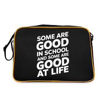 Some are good in school and some are good at life - Retro Bag - black/gold - Back
