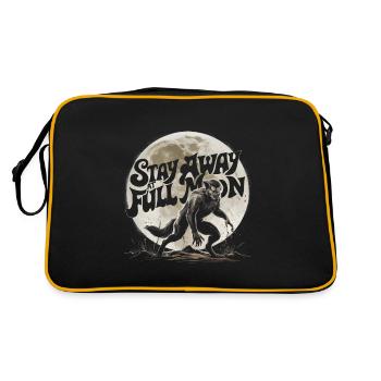 Werewolf Stay away at full moon - Retro Bag - black/gold - Back