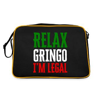 Relax Gringo I'm Legal Funny Immigration - Retro Bag - black/gold - Back