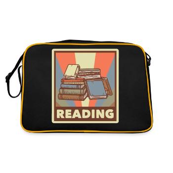 Book Nerd Learning Librarian Reading - Retro Bag - black/gold - Back