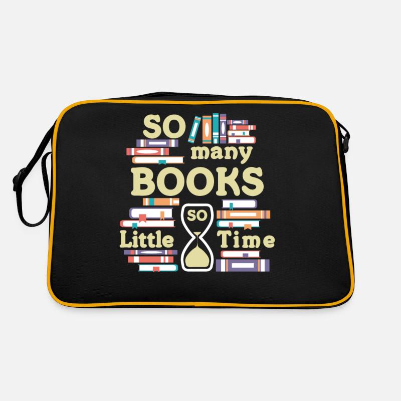 Many Books So Little Time Reading - Retro Bag - black/gold