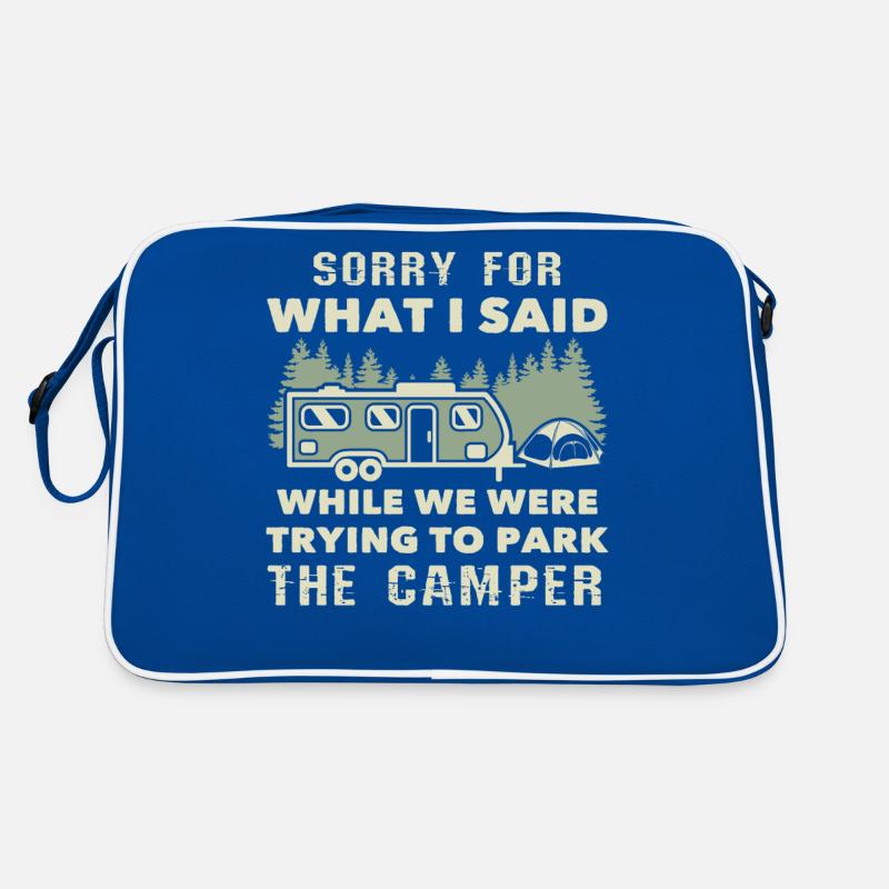 Trying To Park The Camper Camping Retro Bag