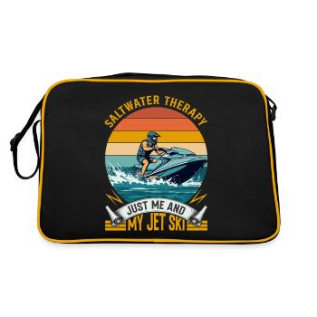 Thérapie à l’eau salée : juste moi et mon Jet Ski. - Sac Retro - noir/or - Dos