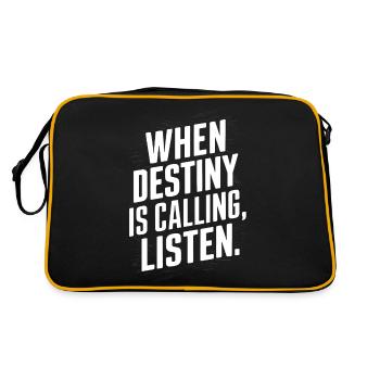 When destiy is calling listen - Retro Bag - black/gold - Back