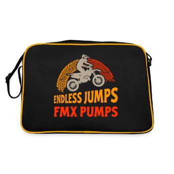 motard tout-terrain faisant des sauts sans fin FMX Pompes - Sac Retro - noir/or - Dos