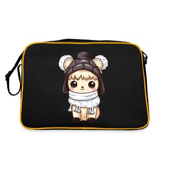 Alpaca Winter Animal Baby Comic - Retro Bag - black/gold - Back