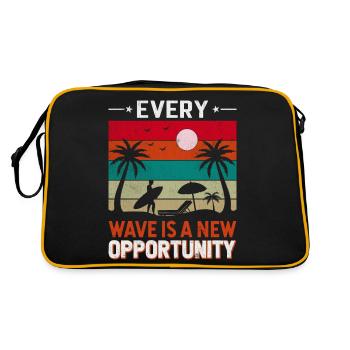 Every wave is a new opportunity. - Retro Bag - black/gold - Back