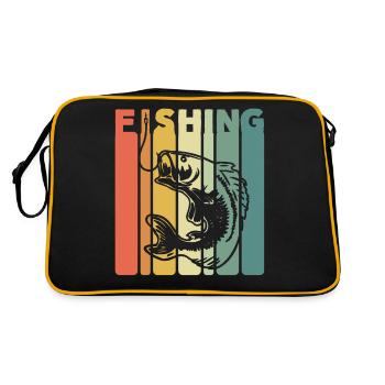 Fisherman Fish Hook Fisher Fishing - Retro Bag - black/gold - Back