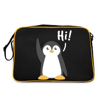 oiseau marin Hi Winter Seabird Penguin - Sac Retro - noir/or - Dos