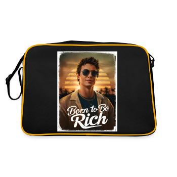 Né pour être riche garçon rétro lever de soleil - Sac Retro - noir/or - Dos