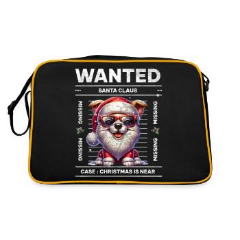 Weihnachtsmann Hund Weihnachten Männer & Frauen - Retro Tasche - Schwarz/Gold - Hinten