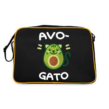 AvoGato Funny Avocado and Cat Lover Vegetarian Gif - Retro Bag - black/gold - Back