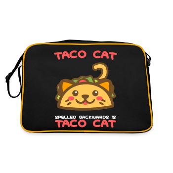 Taco Cat Spelled Backwards Is Taco Cat Lover Gift - Retro Bag - black/gold - Back