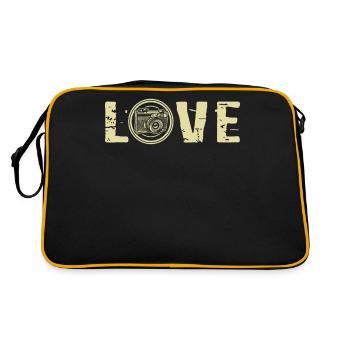 Kamera Liebe Foto Bild Fotografie - Retro Tasche - Schwarz/Gold - Hinten
