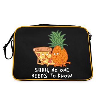 Pizzeria Shhh Niemand muss Pizza kennen - Retro Tasche - Schwarz/Gold - Hinten