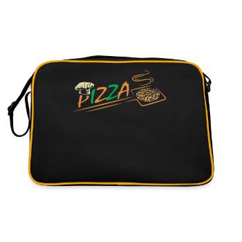 Pizza à la mozarella en croûte de pâte de pizzeria - Sac Retro - noir/or - Dos