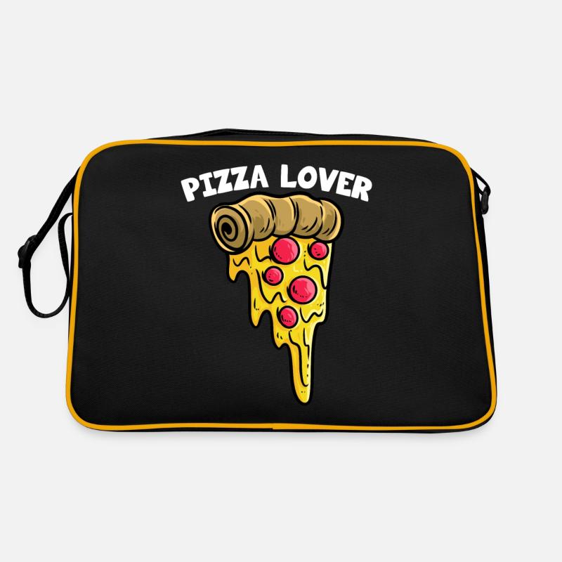 Pizzeria Italien Pizza Liebhaber Kruste Pizza - Retro Tasche - Schwarz/Gold