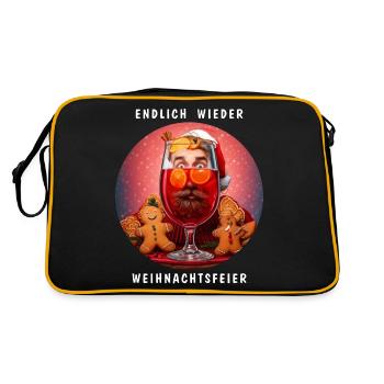 GLÜHWEIN ENDLICH WIEDER WEIHNACHTSFEIER - Retro Tasche - Schwarz/Gold - Hinten