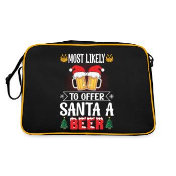 Le plus susceptible d’offrir une bière au Père Noël - Sac Retro - noir/or - Dos