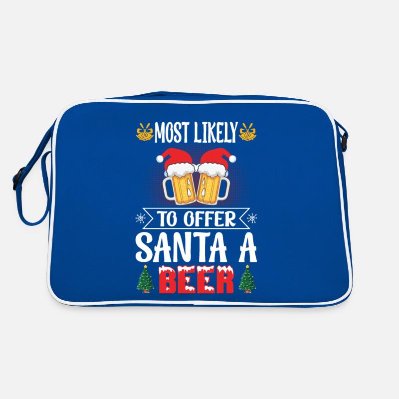 Am ehesten wird sie dem Weihnachtsmann ein Bier anbieten Retro Tasche