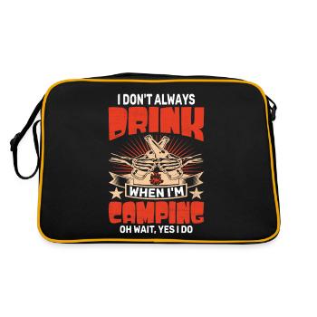 Je ne bois pas toujours quand je campe OH ATTENDEZ, - Sac Retro - noir/or - Dos