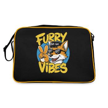 Furry Vibes – Bonne humeur pour les fans de furry - Sac Retro - noir/or - Dos