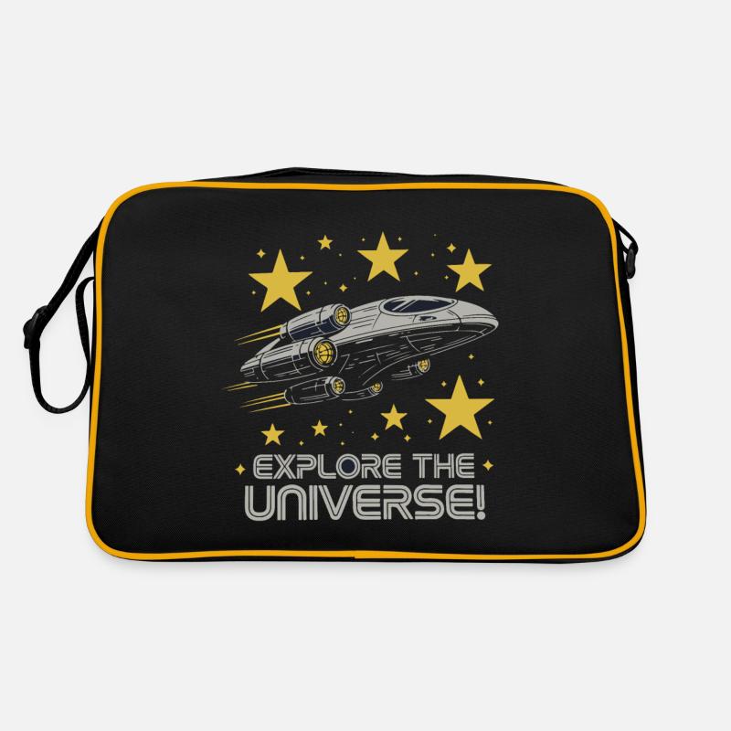 RAUMSCHIFFE - Retro Tasche - Schwarz/Gold
