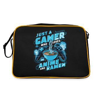 Gamer, anime lover, and ramen fan - Retro Bag - black/gold - Back