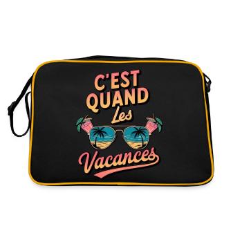 c'est quand les vacances? humour - Sac Retro - noir/or - Dos