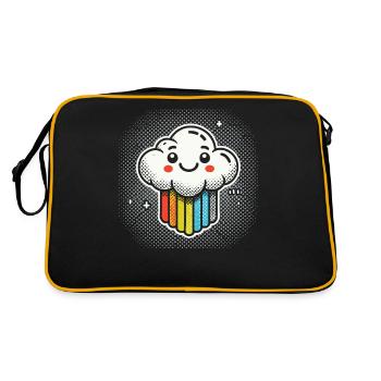 Nuage riant avec bande dessinée arc-en-ciel - Sac Retro - noir/or - Dos