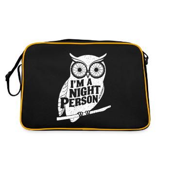 Je suis un hibou de nuit - Sac Retro - noir/or - Dos