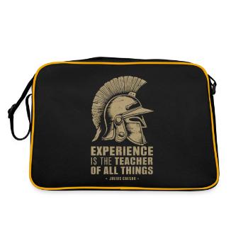 Julius caesar quote with legionnaire helmet - Retro Bag - black/gold - Back