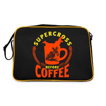 motard tout-terrain faisant du Supercross avant le cadeau de café - Sac Retro - noir/or - Dos