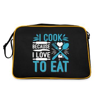 I cook because I love to eat - Retro Bag - black/gold - Back