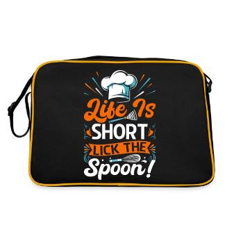 La vie est courte - léchez la cuillère ! - Sac Retro - noir/or - Dos