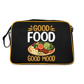 Bonne bouffe = Bonne humeur. - Sac Retro - noir/or - Dos