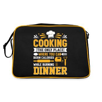 Cooking: The only place where you can burn calorie - Retro Bag - black/gold - Back