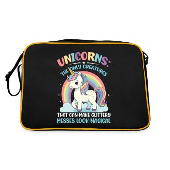 Unicorns: The only creatures that can make glitter - Retro Bag - black/gold - Back