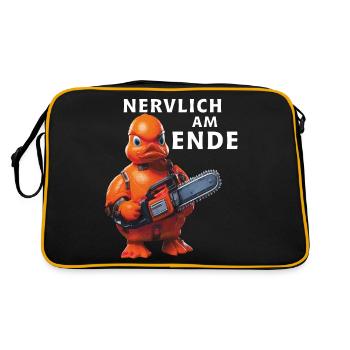 NERVOUS AT THE END - Retro Bag - black/gold - Back