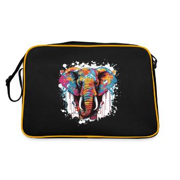 Portrait Tête D’éléphant Pop Art - Sac Retro - noir/or - Dos