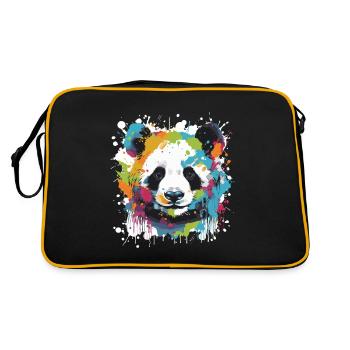 Panda Head Portrait Pop Art - Retro Bag - black/gold - Back