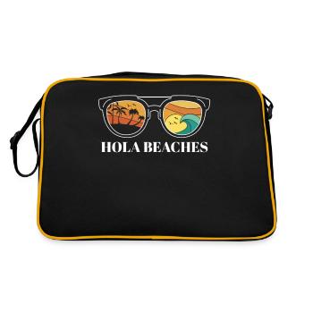 Hola Beaches Skeleton Beach Vacation Summer Fun - Retro Bag - black/gold - Back