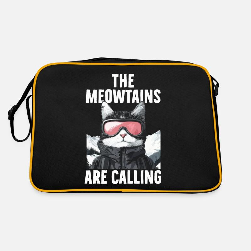 Behold A Meowtain - Cute Cats Illustration Retro Bag