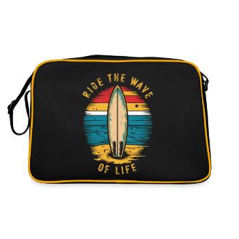 Ride the wave of life / Surfer / Retro vintage - Retro Bag - black/gold - Back