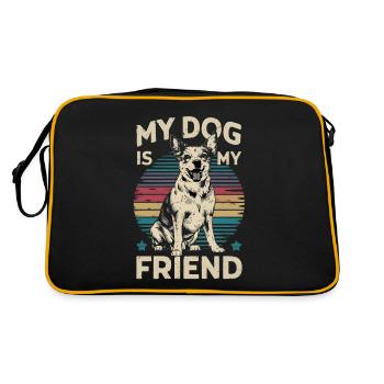 My dog is my friend - Retro Bag - black/gold - Back