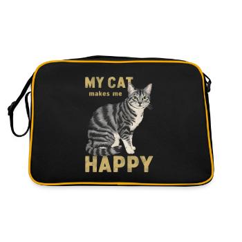 Mon chat me rend heureuse - Sac Retro - noir/or - Dos