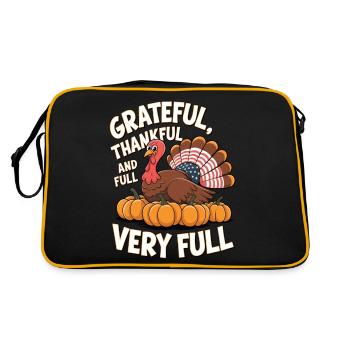 Dinde drôle de Thanksgiving - Sac Retro - noir/or - Dos