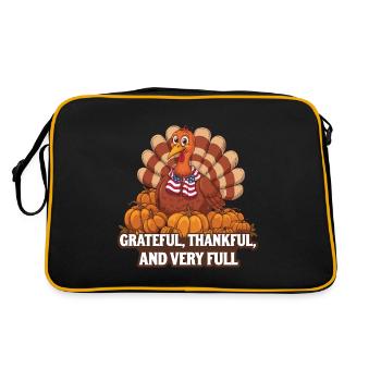 Dinde drôle de Thanksgiving - Sac Retro - noir/or - Dos
