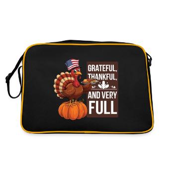 Dinde drôle de Thanksgiving - Sac Retro - noir/or - Dos